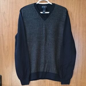 Banana Republic Wool Sweater - Navy Blue and Gray L